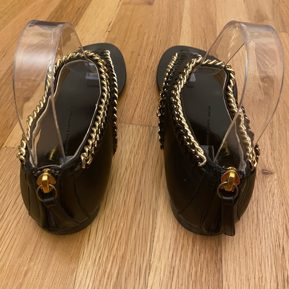 GIUSEPPE ZANOTTI GOLD CHAIN SANDALS 37 1/2 - Picture 4 of 5